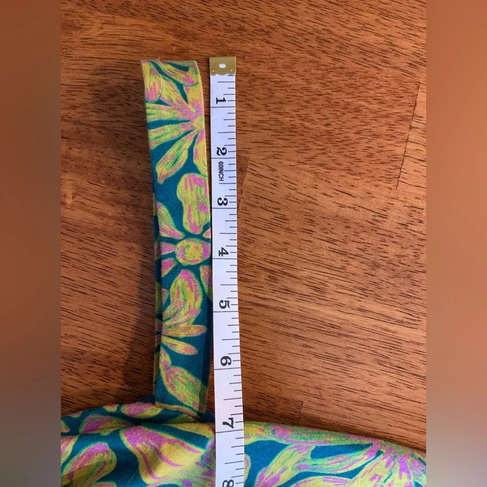 Free People Floral Tie Back Crop Top Tank Top Medium Green Pink Boho Sleevless - Picture 8 of 8